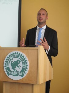 Stephen Donofrio, a report author and Senior Advisor to Supply Change, introduces the report at Climate Week NYC on Thursday. 