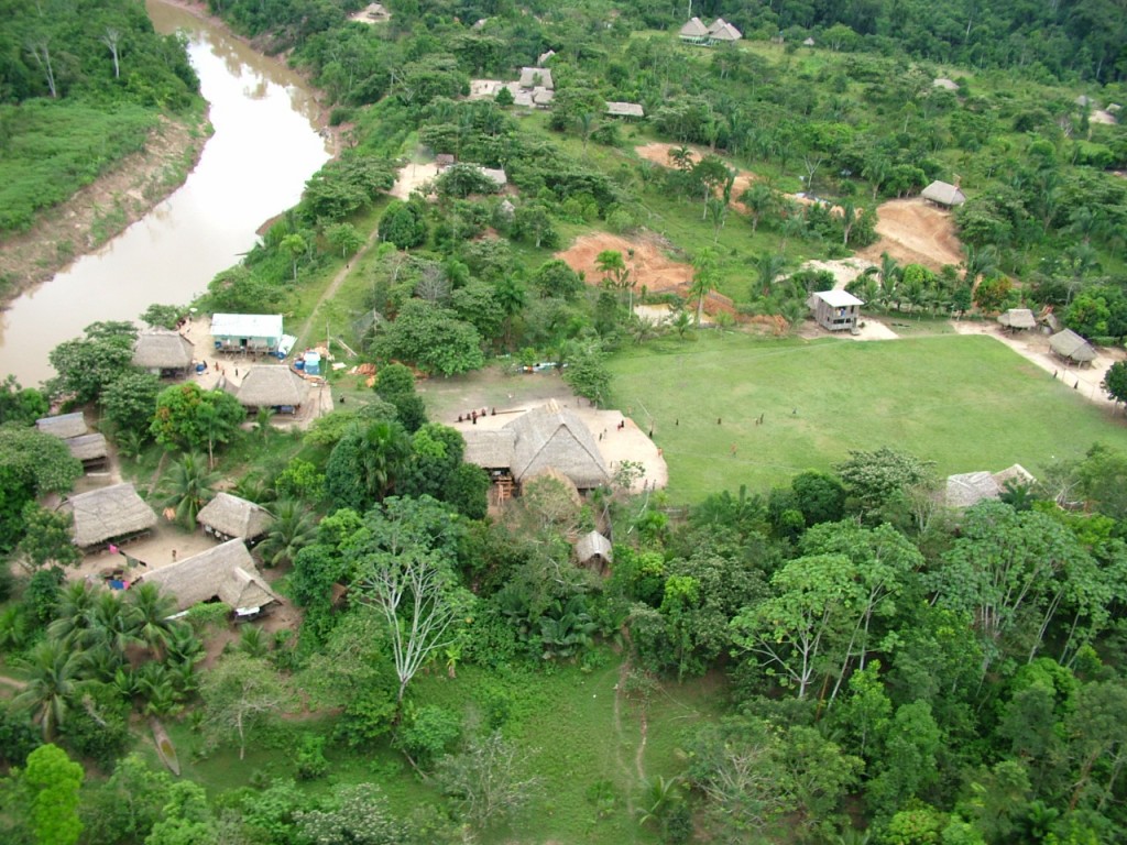 Apiwtxa, the Asháninka do Amônia's village, is seated at the front of their territory in order to keep a close eye on invaders. Photo credit: Apiwtxa Association 